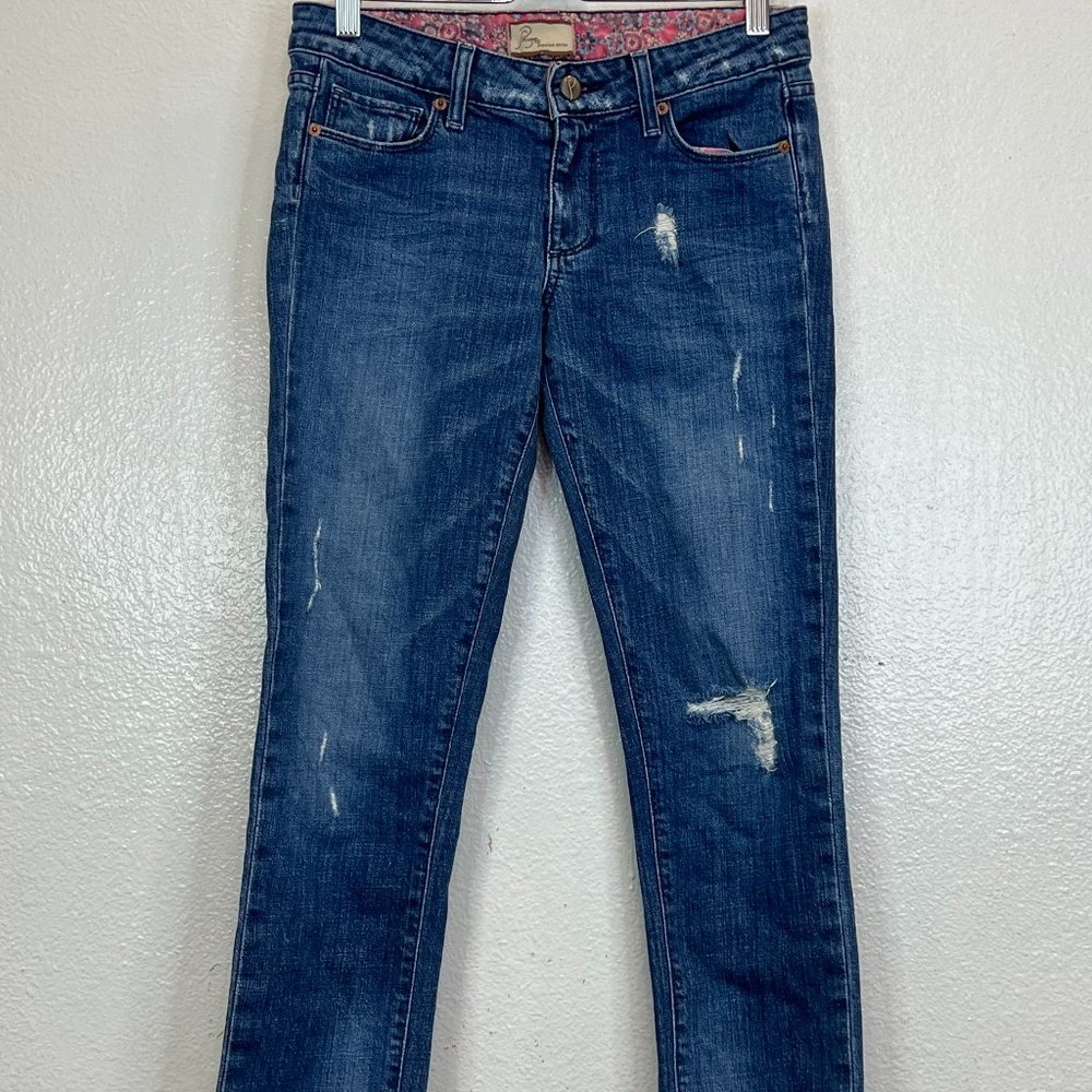 Paige Premium Denim Skyline Womens Raw Hem Distressed Jeans Size 27
